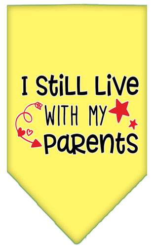 Still Live with my Parents Screen Print Pet Bandana Yellow Small